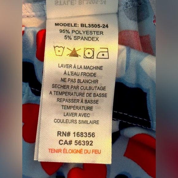 HEARTS Pajama Lounge Pants * size XXL 2X 2XL * Blue Red White * Heart and Flag * - Picture 8 of 9